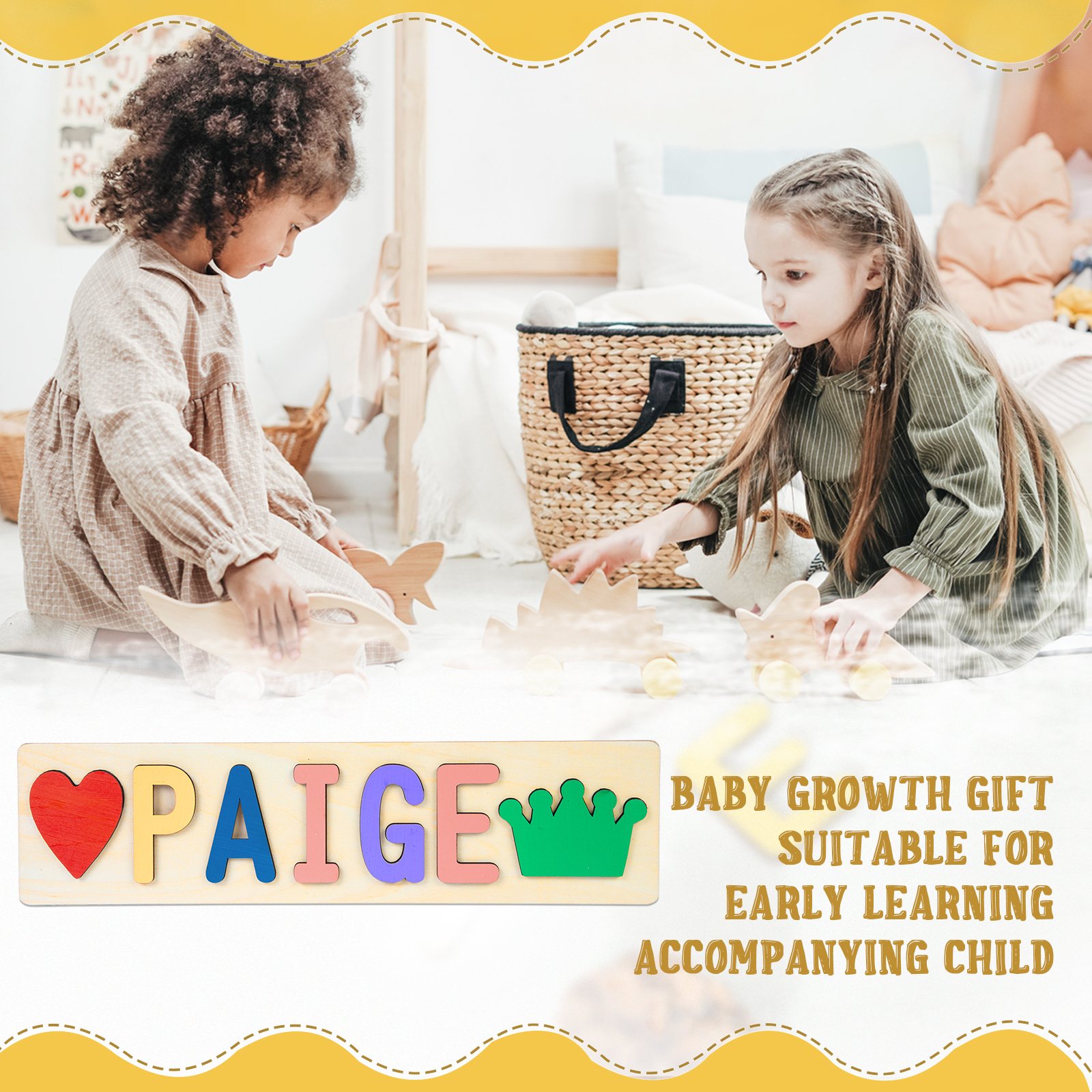 Personalised Kid's Wooden Name Alphabet Puzzle Toy for Toddlers Early Learning Child Toy-Jessemade AU