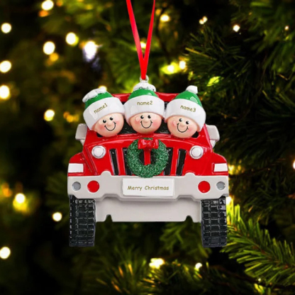 Personalised Family Car Christmas Tree Ornament with 3 Names Xmas Ornaments-Jessemade AU