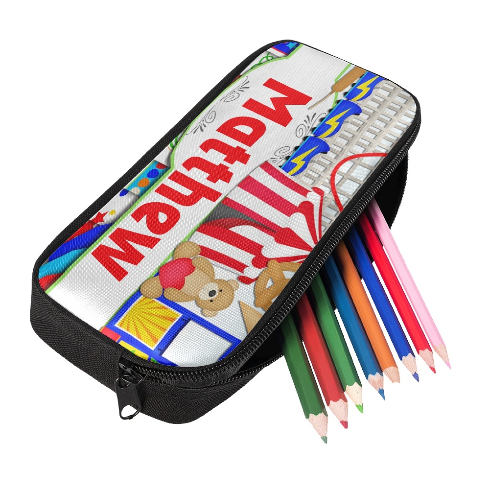 Personalised  Name Pencil Case Bear Pen Bag Zipper Back to School Gifts for Student-Jessemade AU