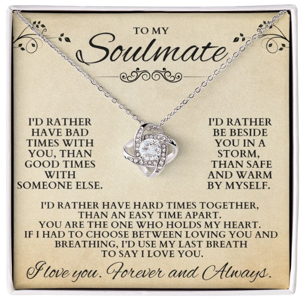 For Soulmate- S925 Love Knot Necklace "I love you. Forever and Always"-Jessemade AU
