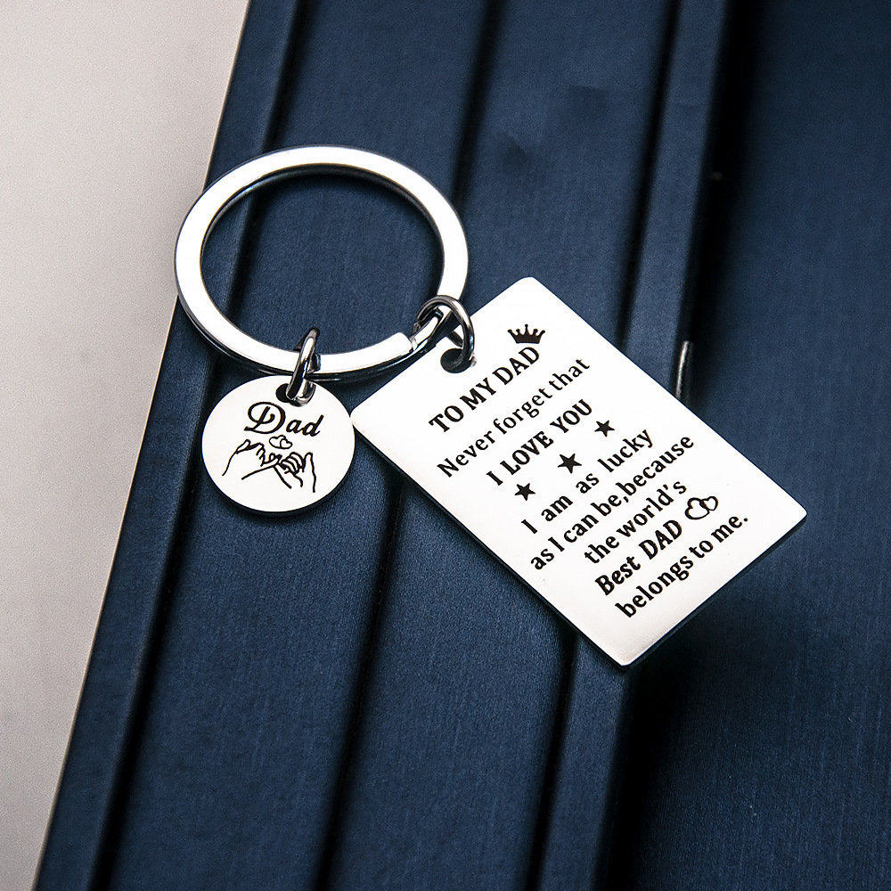 Dad Keychain Best Dad Belongs To Me Pinky Keychain Father's Day Gifts-Jessemade AU