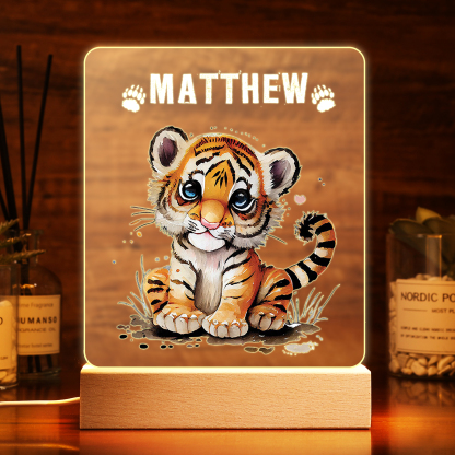 Baby Tiger Personalised LED Night Light Custom Name Night Lamp Nursery Home Decor Gifts For Baby-Jessemade AU