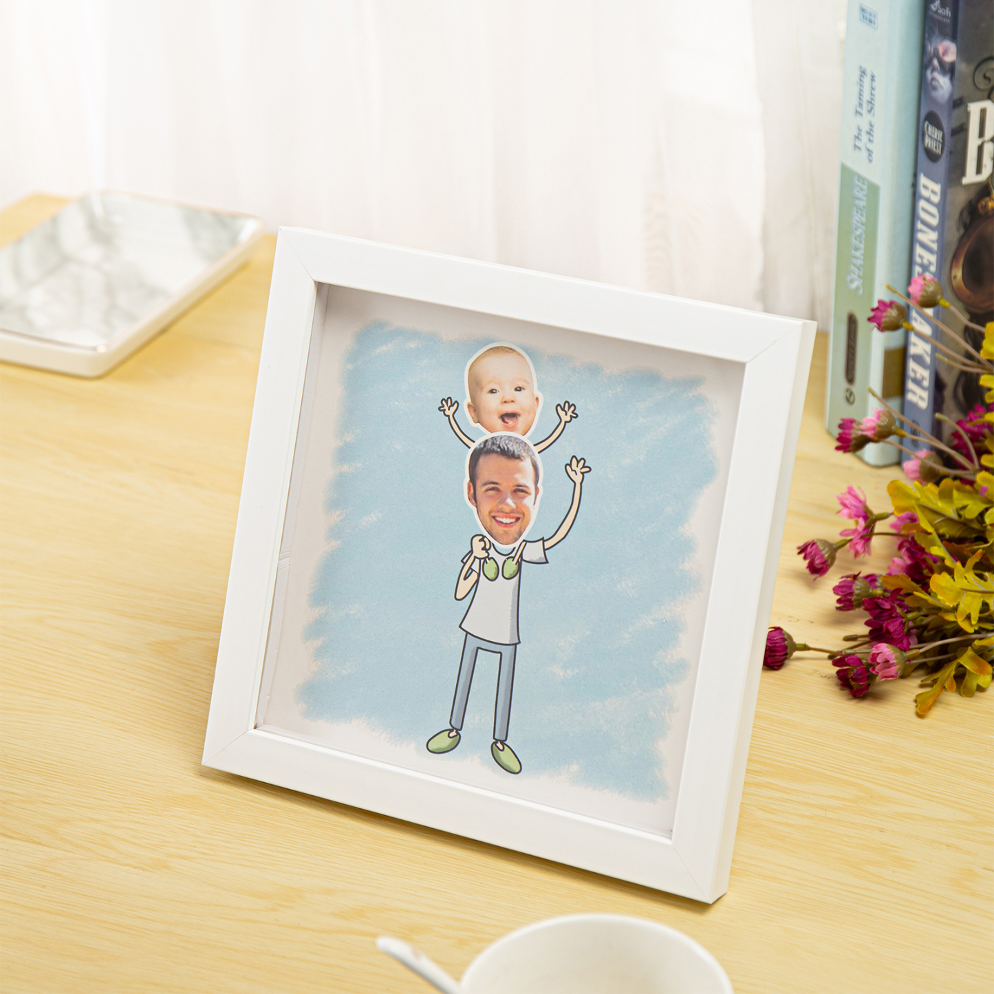 Personalised Family Stereo Photo Frame With Dog-Jessemade AU