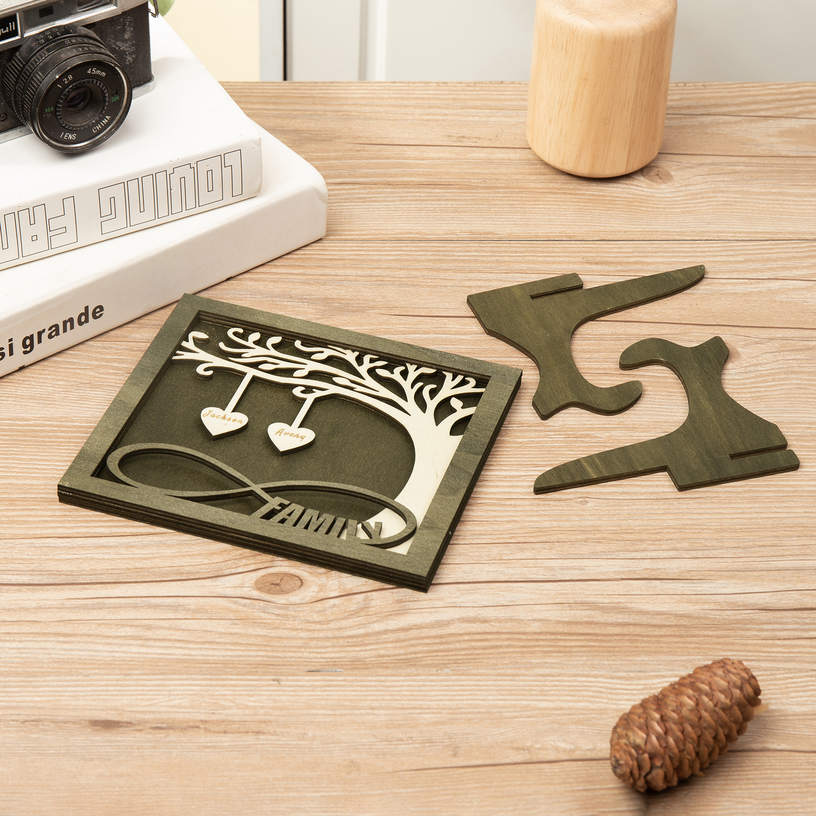 Custom Family Tree Sign with 2 Names Wooden Keepsake Gifts-Jessemade AU