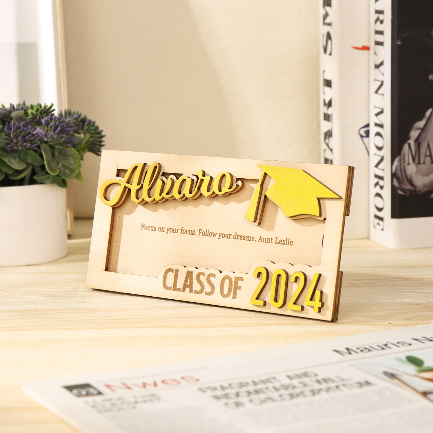Class of 2024 Personalised Graduation Cash Clip Custom Name & Text Cash Box Creative Gifts for Her/Him-Jessemade AU