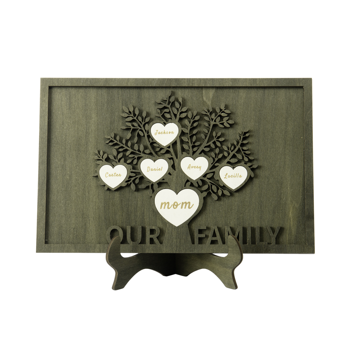 Family Tree Wood Frame Personalised Family Tree Sign Custom 6 Names Plaque-Jessemade AU