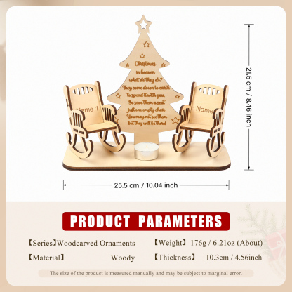 Christmas in Heaven Rocking Chair Ornament Custom 2 Names Memorial Gifts-Jessemade AU
