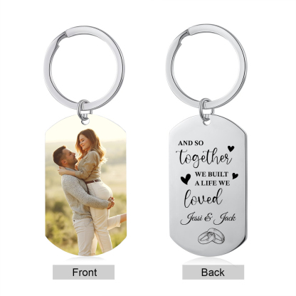 Personalised Photo Keychain for Couple "AND SO TOGETHER WE BUILT A LIFE WE LOVED" Valentine's Day Gift-Jessemade AU