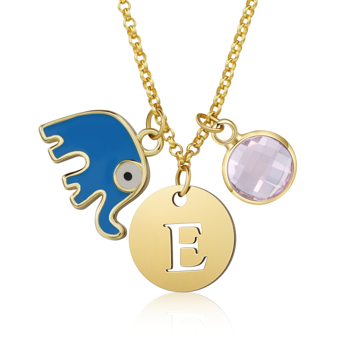 To My Daughter Personalised Elephant Necklace Custom Birthstone and Initial Kid's Necklace-Jessemade AU