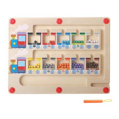 Magnet Maze Train Toy Wooden Magnetic Counting Board Set With Math Pen Number & Colour Maze Game Educational Toy Gift for Kids-Jessemade AU