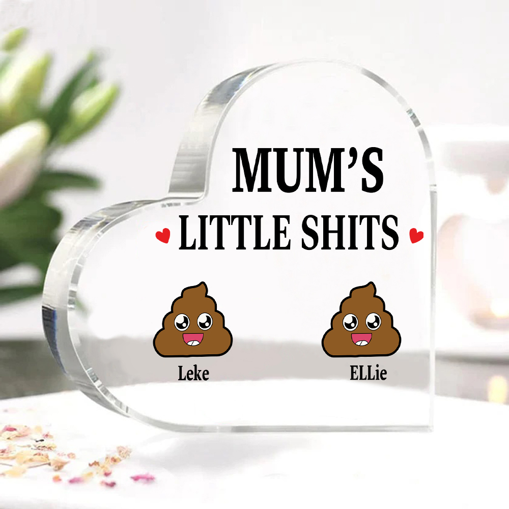 2 Names - Personalised Acrylic Heart Keepsake Custom Name Ornaments Mother's Day Funny Gifts for Mum-Jessemade AU