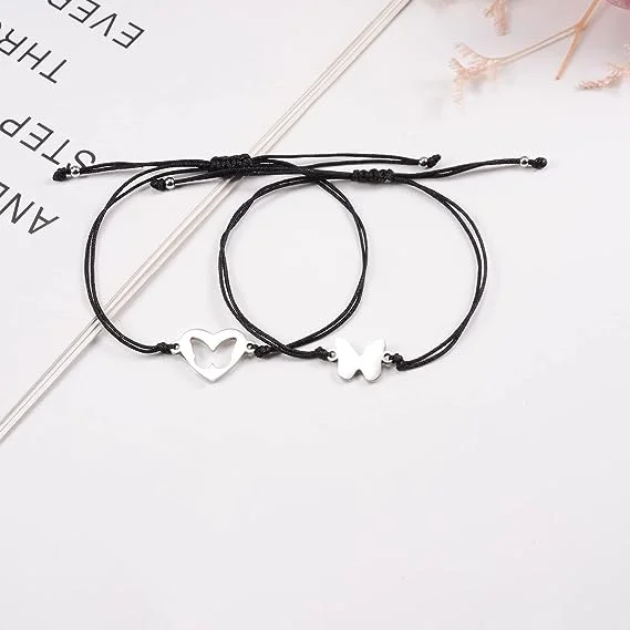 2 Pcs Back To School Butterfly Bracelet Set, Adjustable Bracelets Gift With Gift Card Set For Kids-Jessemade AU