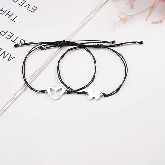 2 Pcs Back To School Butterfly Bracelet Set, Adjustable Bracelets Gift With Gift Card Set For Kids-Jessemade AU