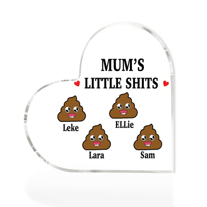 4 Names - Personalised Acrylic Heart Keepsake Custom Name Ornaments Mother's Day Funny Gifts for Mum-Jessemade AU