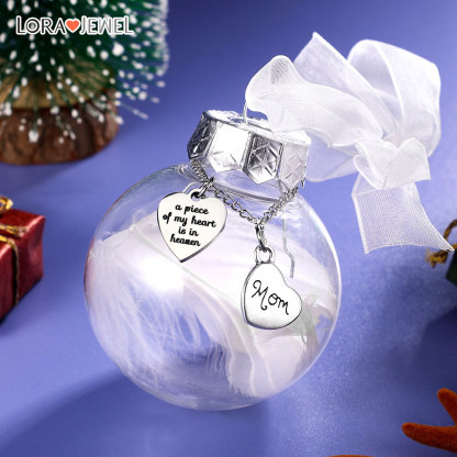 Memorial Ornament Feather Ball Decoration A Piece of My Heart Is In Heaven-Jessemade AU