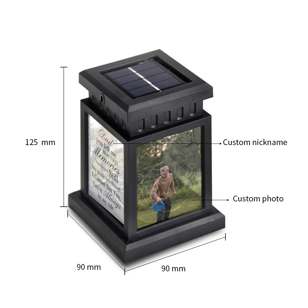Solar Light Personalised Photo Memorial Lantern Lamp Sympathy Lantern Bereavement Gift Loss of a Loved One-Jessemade AU