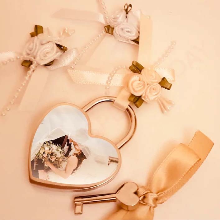 Personalised Heart Love Lock Custom Photo Padlocks Gifts For Couple-Jessemade AU