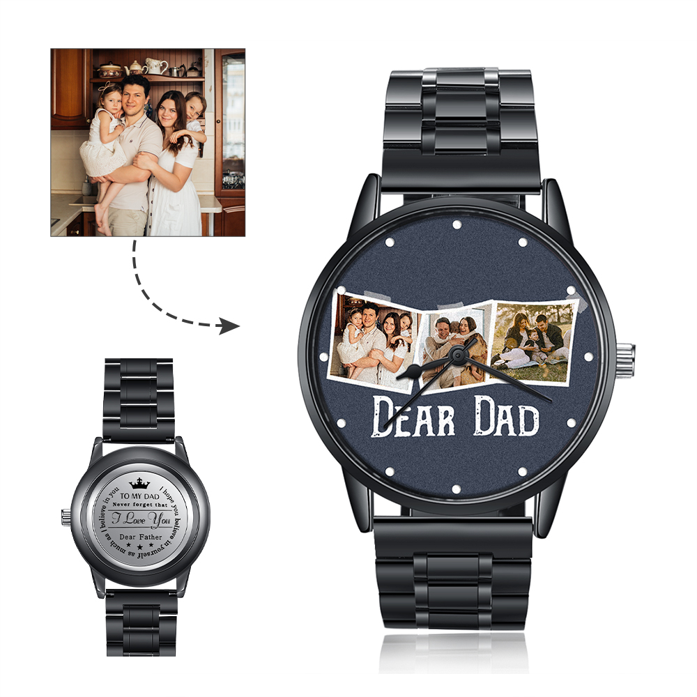 Personalised Photo Watch Custom 3 Photos Mechanical Watch Gifts for Him-Jessemade AU