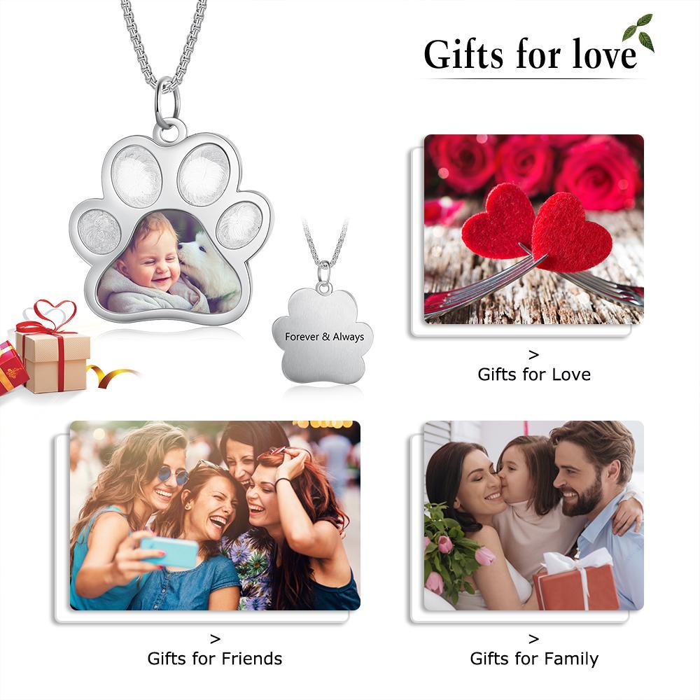 Personalised Paw Necklace Custom Photo Necklace Gifts For Her-Jessemade AU