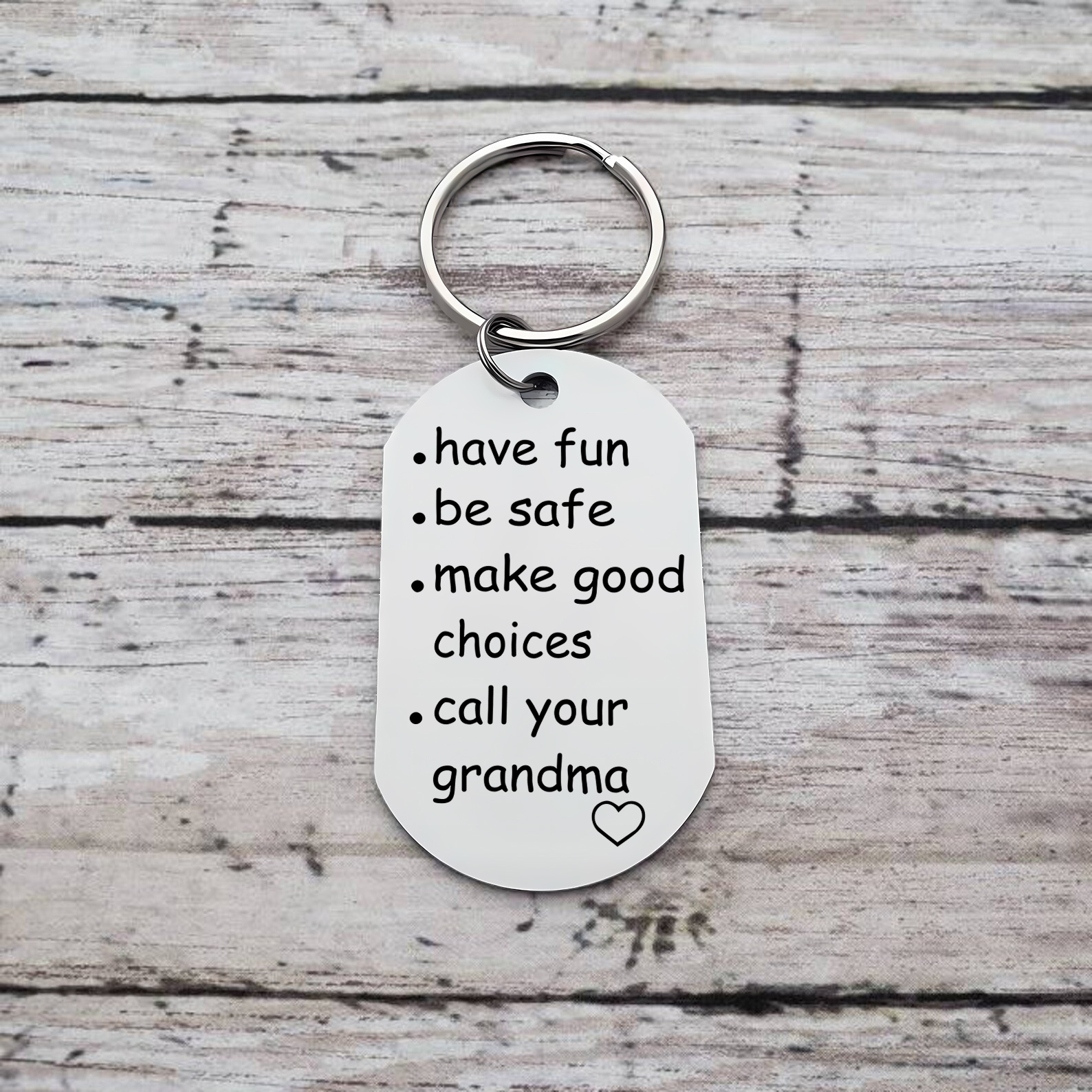 Have Fun Be Safe Make Good Choices Keychain Customised Text Stainless Steel Keyring Gifts for Kids-Jessemade AU