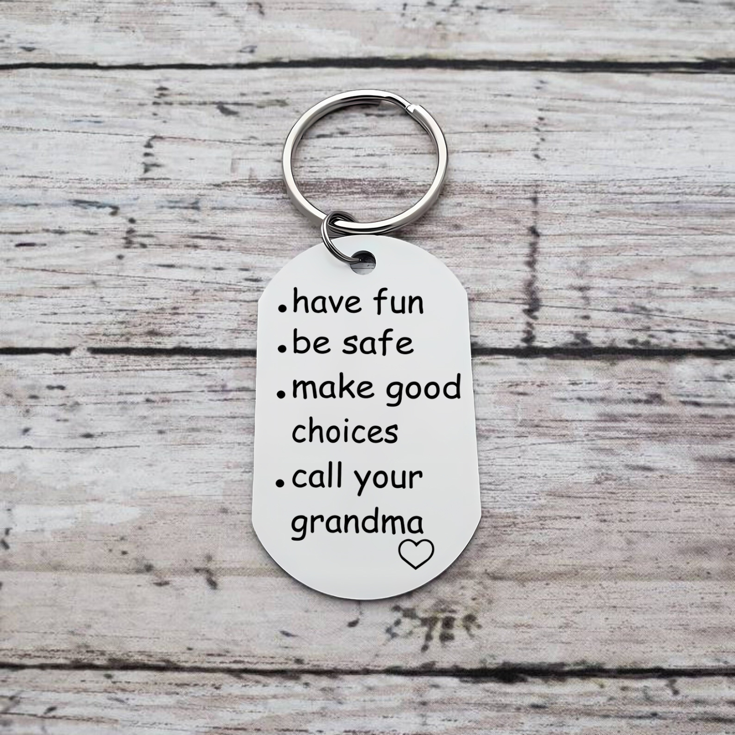 Have Fun Be Safe Make Good Choices Keychain Customised Text Stainless Steel Keyring Gifts for Kids-Jessemade AU
