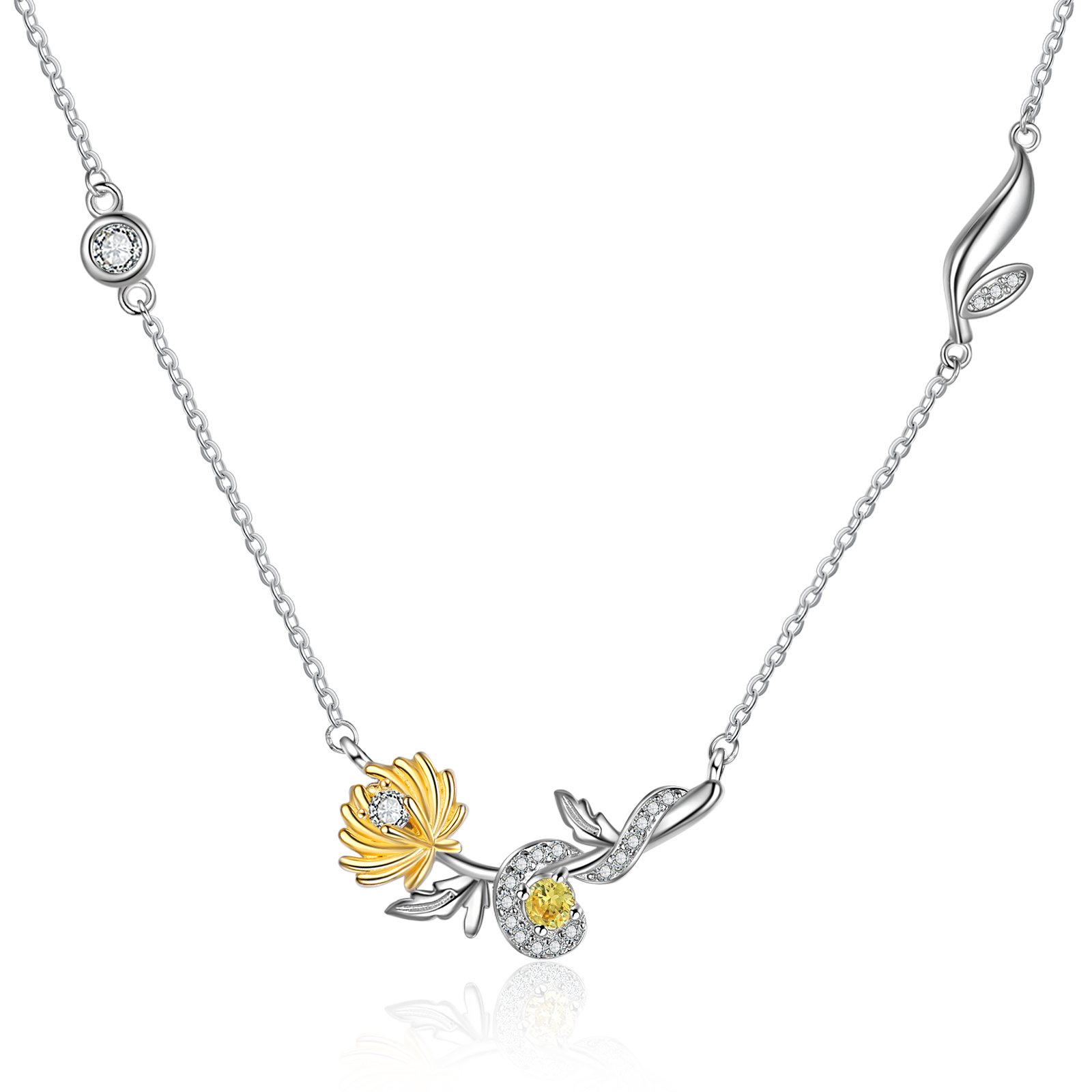 Personalised November Birthflower Necklace With Birthstone Best Gift For Her-Jessemade AU