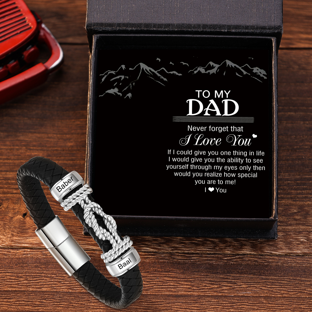 Custom Knot Leather Bracelet Personalised 2 Names Beaded Wrap Bracelets-Jessemade AU