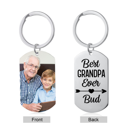 Personalised Photo and Name Keychain for Grandpa "Best Grandpa Ever" Grandparents' Day Gift-Jessemade AU