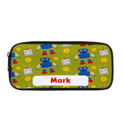 Custom Name Pen Case Personalised  Green Robots Pen Bag Back to School Gifts for Students-Jessemade AU