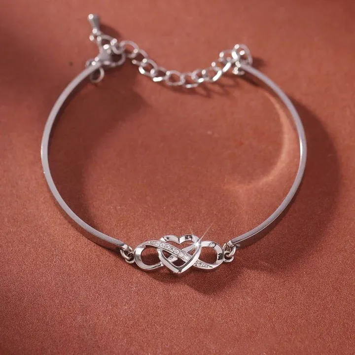 The Love Between Friends Is Forever Infinite Heart Bangle Bracelet-Jessemade AU