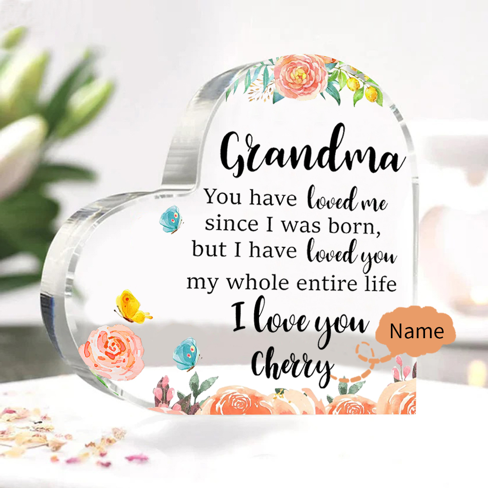 Personalised Acrylic Heart Keepsake with Name Heart Ornament Special Gift for Grandma-Jessemade AU