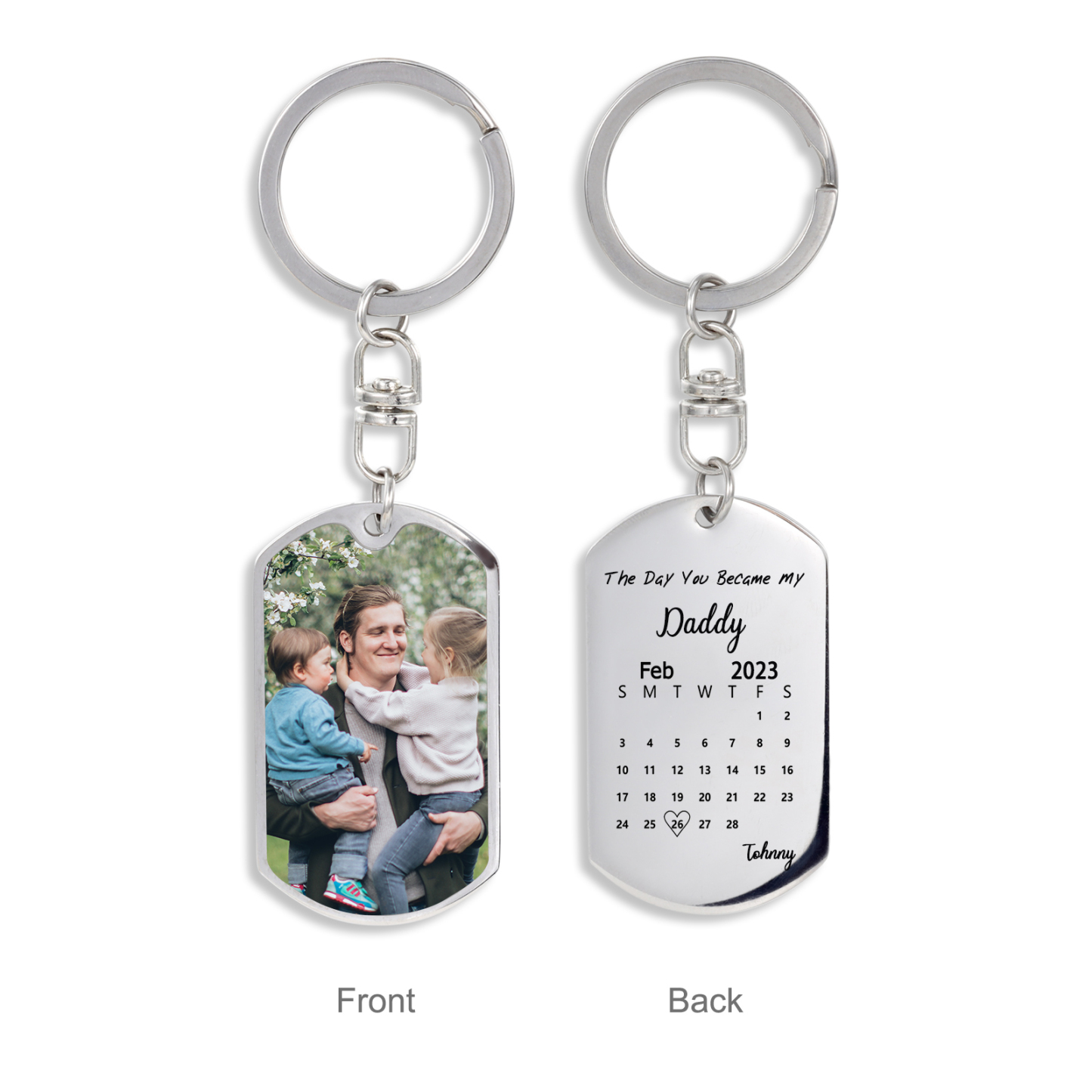 The Day You Became My Everything Custom Photo Keychain with Calendar-Jessemade AU