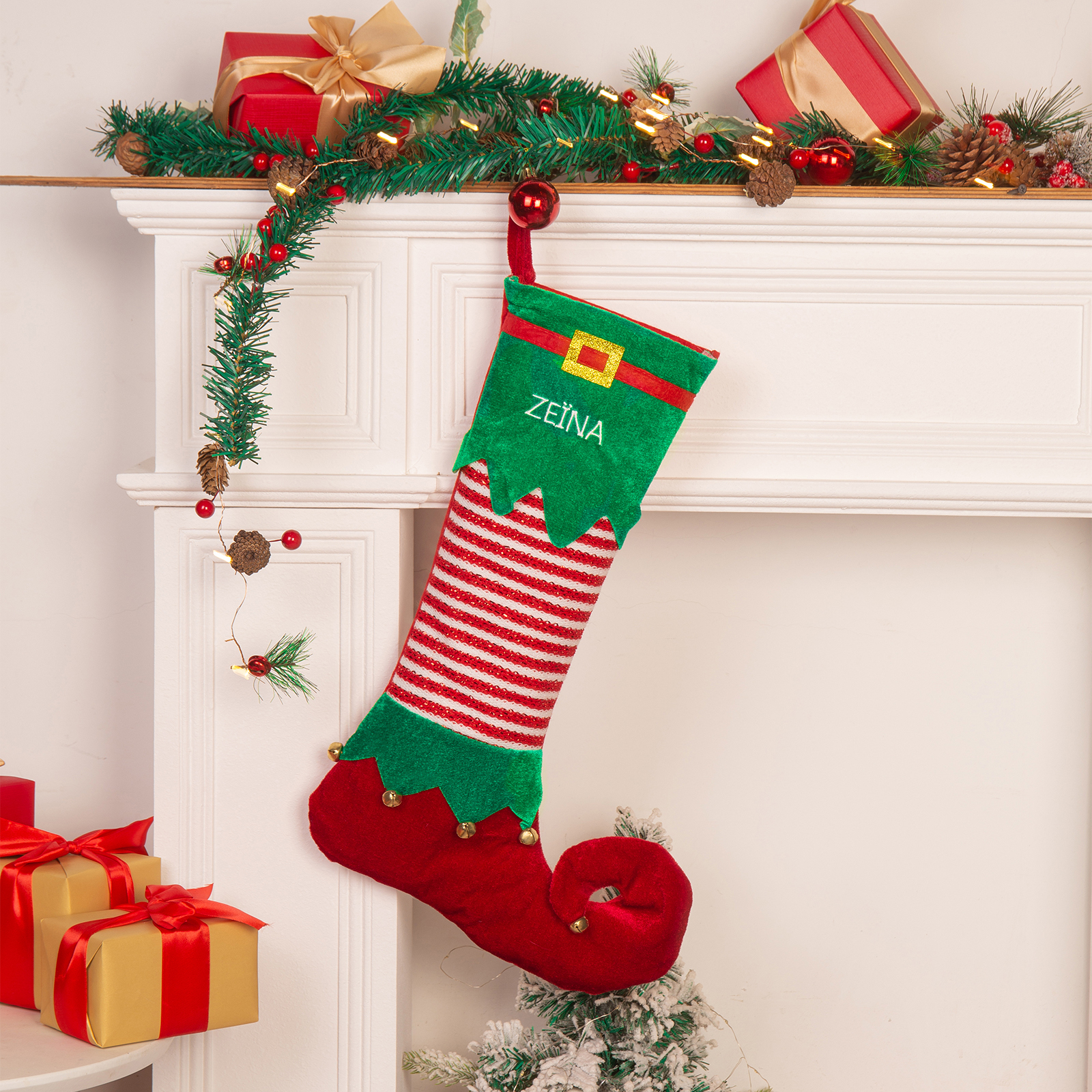 Personalised Christmas Stocking Ornaments Custom 1 Name Gift Bag Christmas Gifts for Family and Friends-Jessemade AU