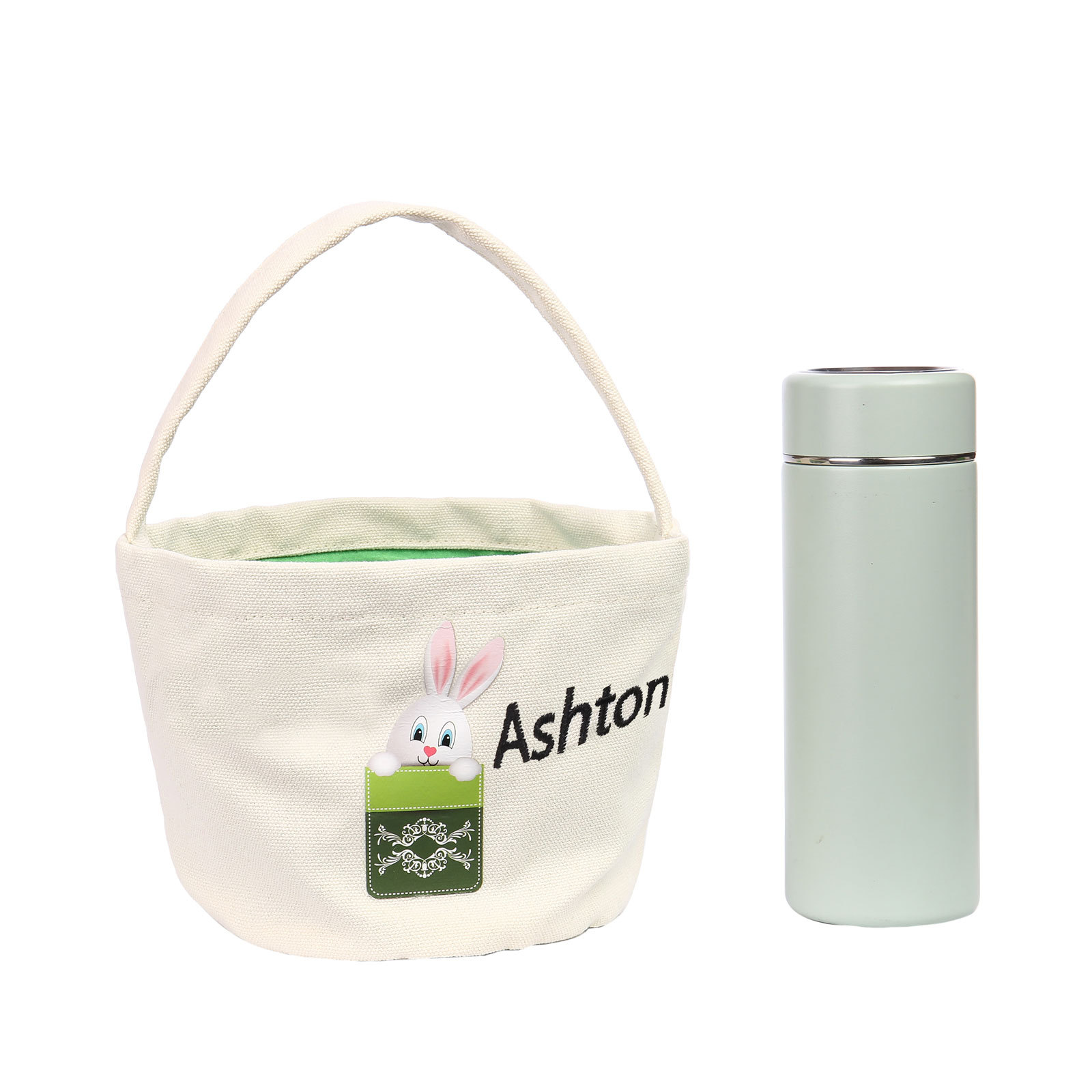 Personalised Bunny Tote Bag Custom Name Bunny Basket Bucket Bag Easter Gift for Him/Her-Jessemade AU