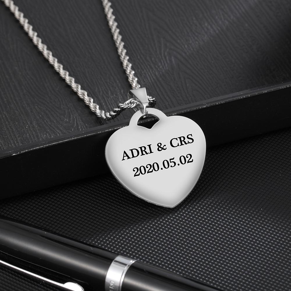 Personalised Heart Necklace Custom Photo Necklace Gifts For Father-Jessemade AU