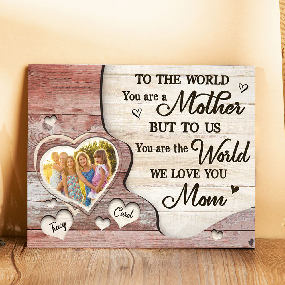 Mother Picture Board Personalised Photo Keepsake With 2 Names Wood Signs Photo Frame Gifts For Mom-Jessemade AU
