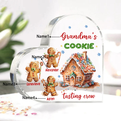 Acrylic Heart Keepsake Customised 4 Names Christmas Decor Personalised Gifts for Grandma Mum-Jessemade AU