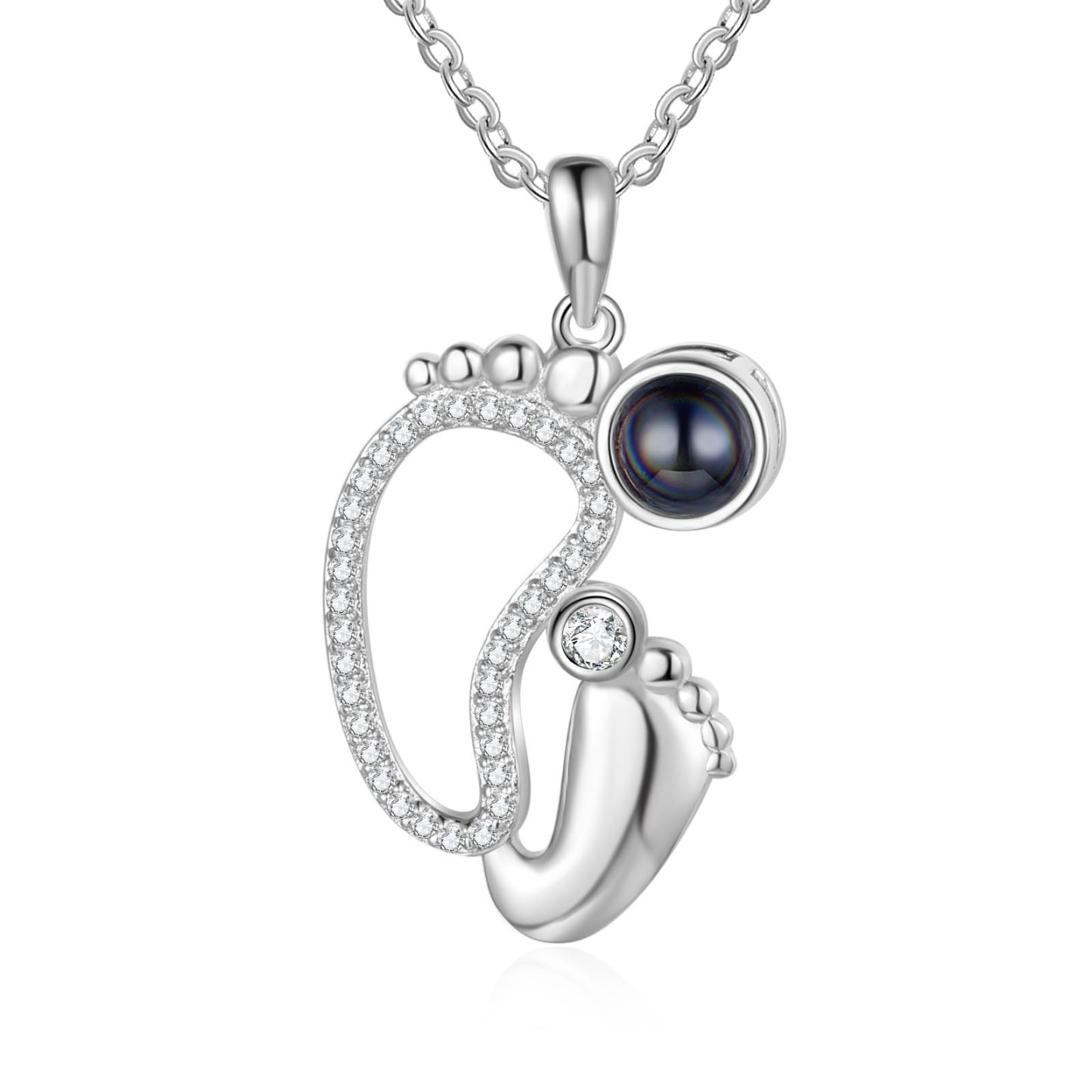 Personalised Baby Feet Projection Necklace Custom Photo Heart Necklace for Mother-Jessemade AU