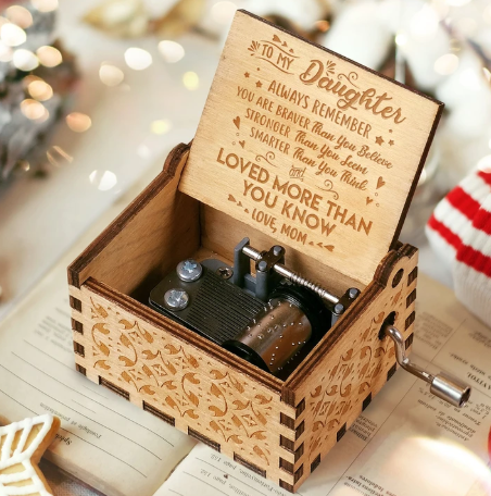 To My Daughter-Exquisite Wooden Music Box From Mom To Daughter-Jessemade AU