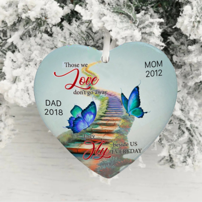 Personalised Heart Butterfly Ornament Custom Names Don't Go Away Memorial Ornament-Jessemade AU