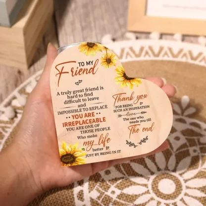 To My Friend Heart Candle Holder Thank you for being such an inspiration Wooden Candlestick-Jessemade AU