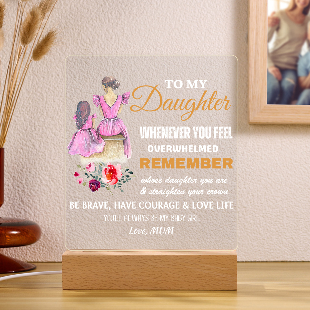 To My Daughter Acrylic Night Light "You'll Always Be My Baby Girl" LED Lamp Heartwarming Gifts-Jessemade AU