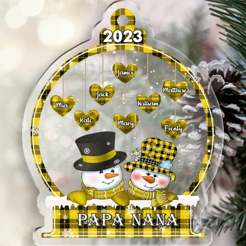 Personalised Christmas Snowman Ornament Custom 3-18 Names Christmas Ornament Gift for Family-Jessemade AU