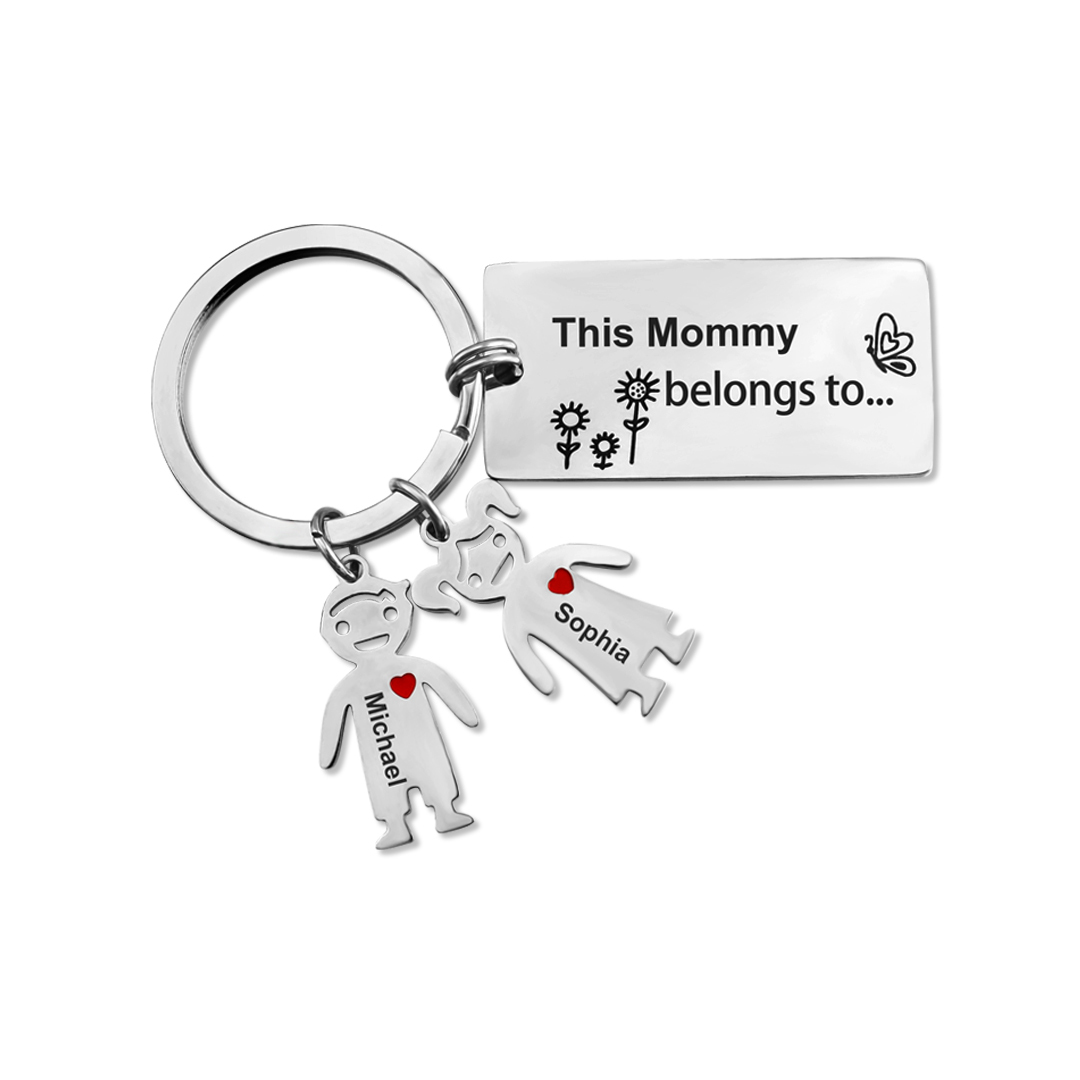 Custom 2 Names Personalised Family Keychain Gift for Grandma-Jessemade AU