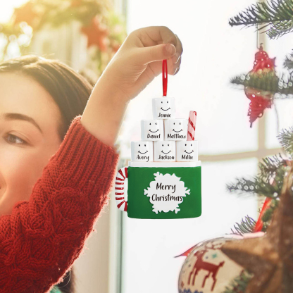 6 Names - Personalised Xmas Ornament Custom Name & Text Christmas Tree Wooden Decor Gift for Family Friends-Jessemade AU