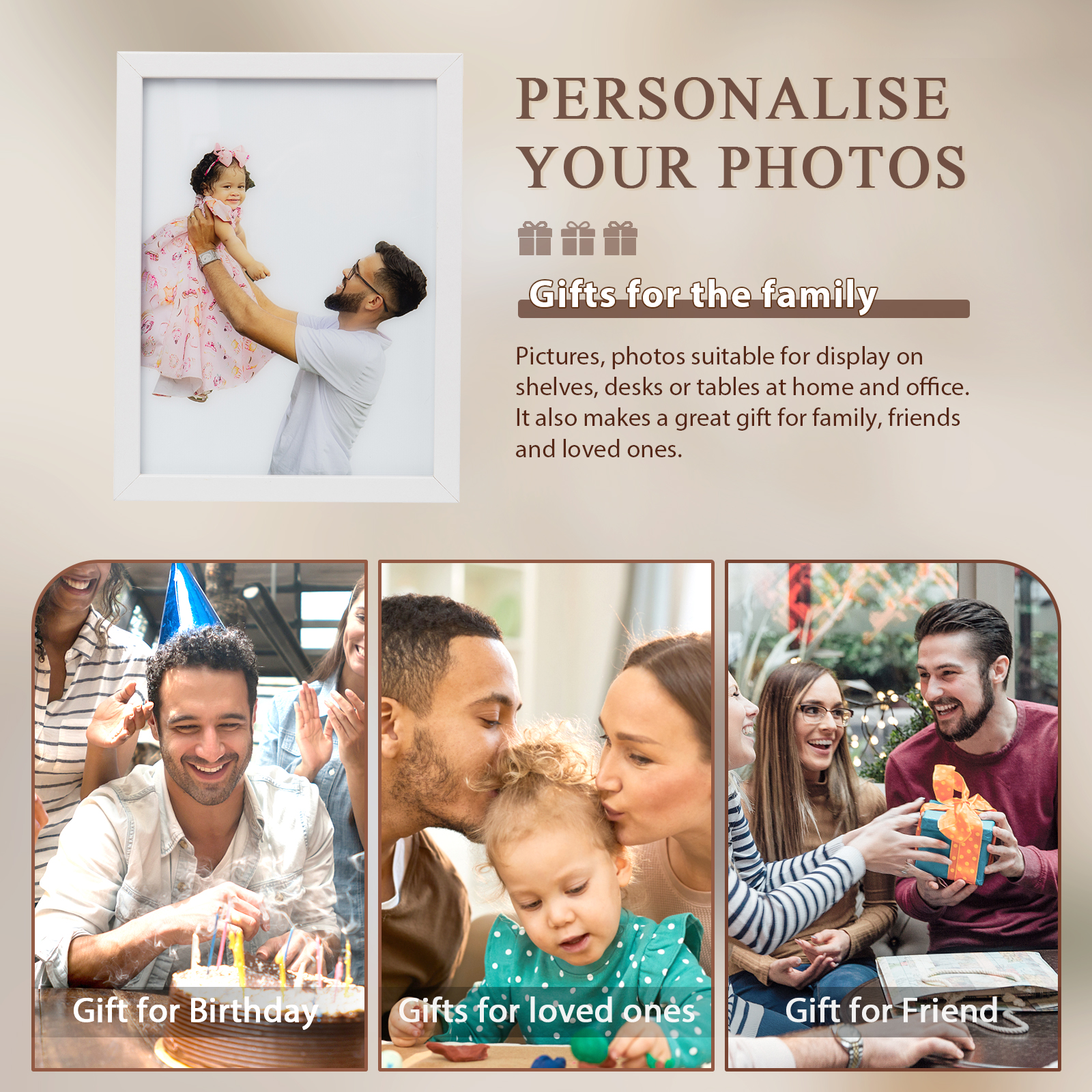 Custom Photo Night Light Frame Changeable Colour Lamp Personalised Gifts Home Decor-Jessemade AU