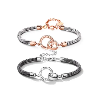 Personalised Couple Bracelets Custom Names Matching Bracelet Love Gifts-Jessemade AU