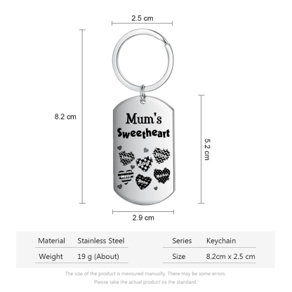 Personalised 6 Names Keychain Hearts Family Keychain Mother's Day Gift - Mum's Sweetheart-Jessemade AU
