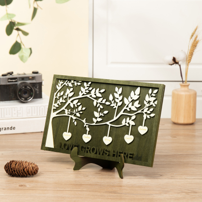 Family Tree Wood Frame Personalised Family Tree Sign Engrave 5 Names Keepsake Gifts-Jessemade AU