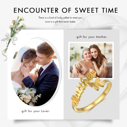 Personalised Butterfly Ring Custom 1 Names Best Gift For Women-Jessemade AU